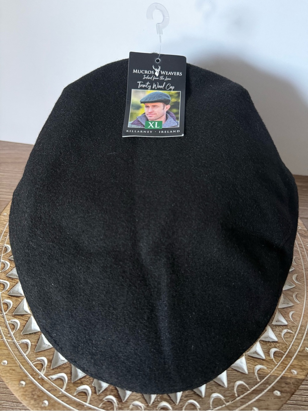 NWT Mucros Weavers Trinity Wool Flat Cap Black XL Ireland